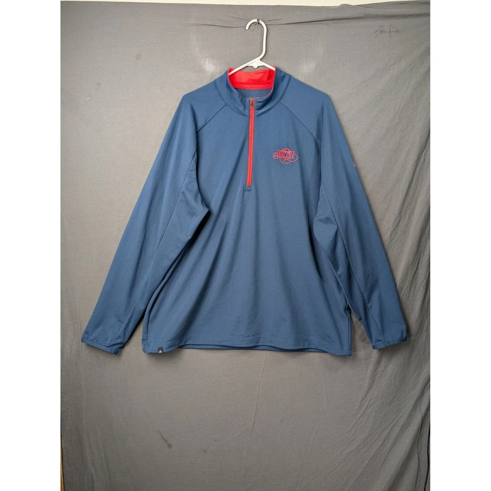 Adidas Mens Golf Climacool 1/4 Zip Pullover Blue Orange XL AE8797